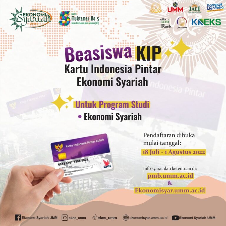 Beasiswa Kartu Indonesia Pintar (KIP) bagi Mahasiswa Baru Ekonomi Syariah