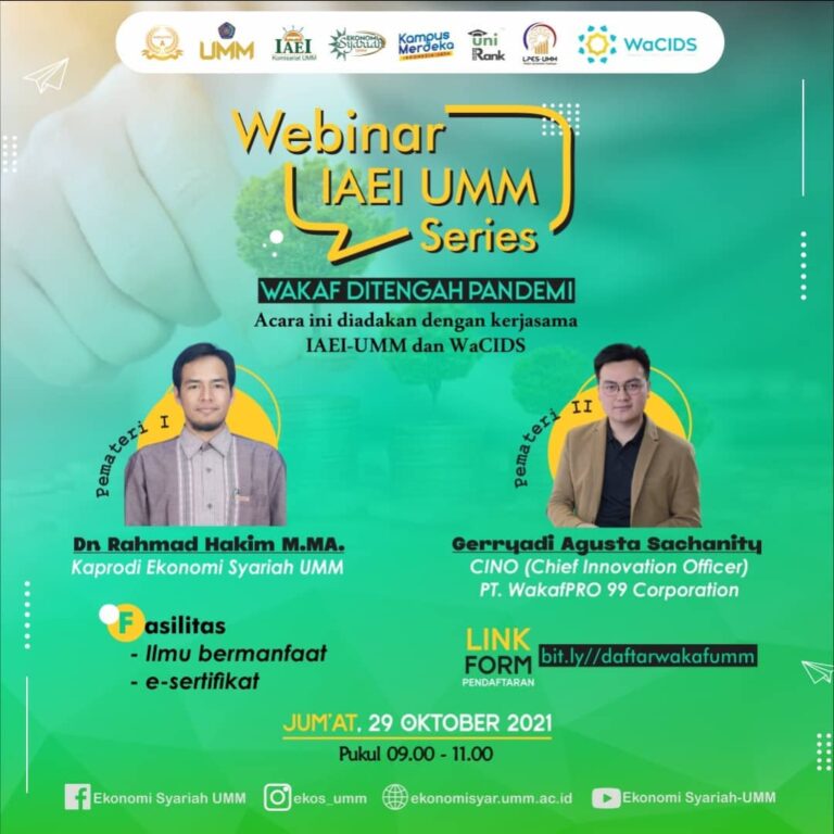 Webinar IAEI-UMM Series: Wakaf di Tengah Pandemi