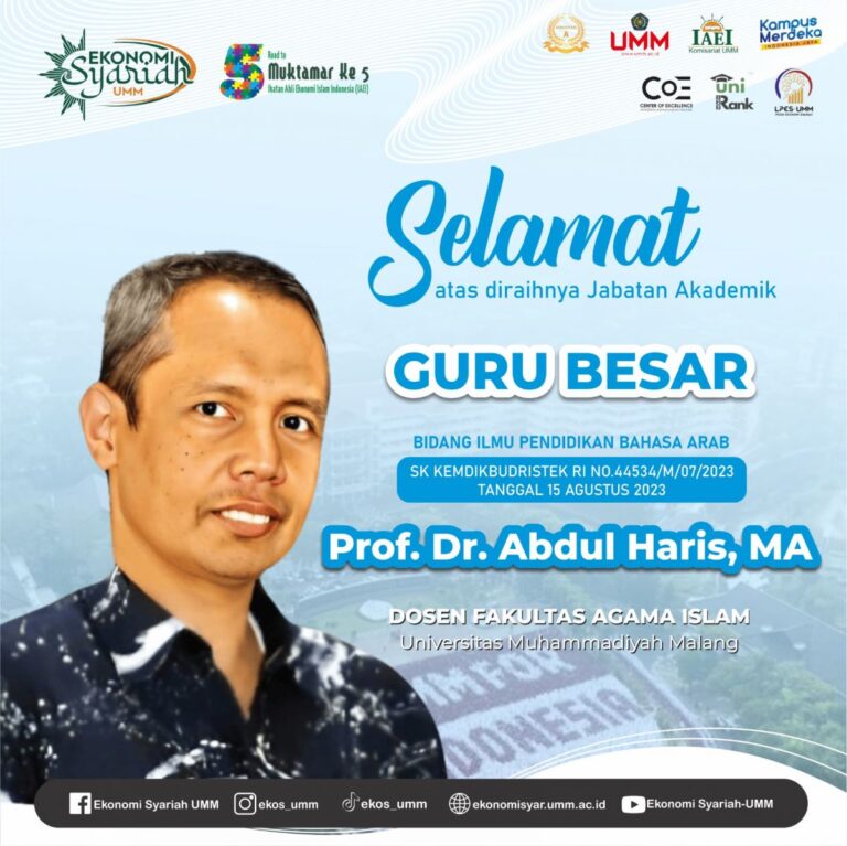 Bertambahnya Guru Besar Bidang Pendidikan Bahasa Arab Membawa Keberkahan Bagi Fakultas Agama Islam UMM