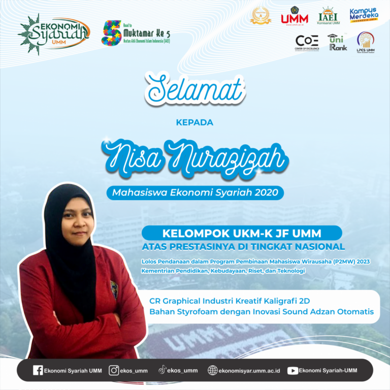 Nisa Nurazizah Mahasiswi Prodi Ekonomi Syariah Raih Pendanaan P2MW 2023 untuk Pengembangan Bisnis Adzan Otomatis