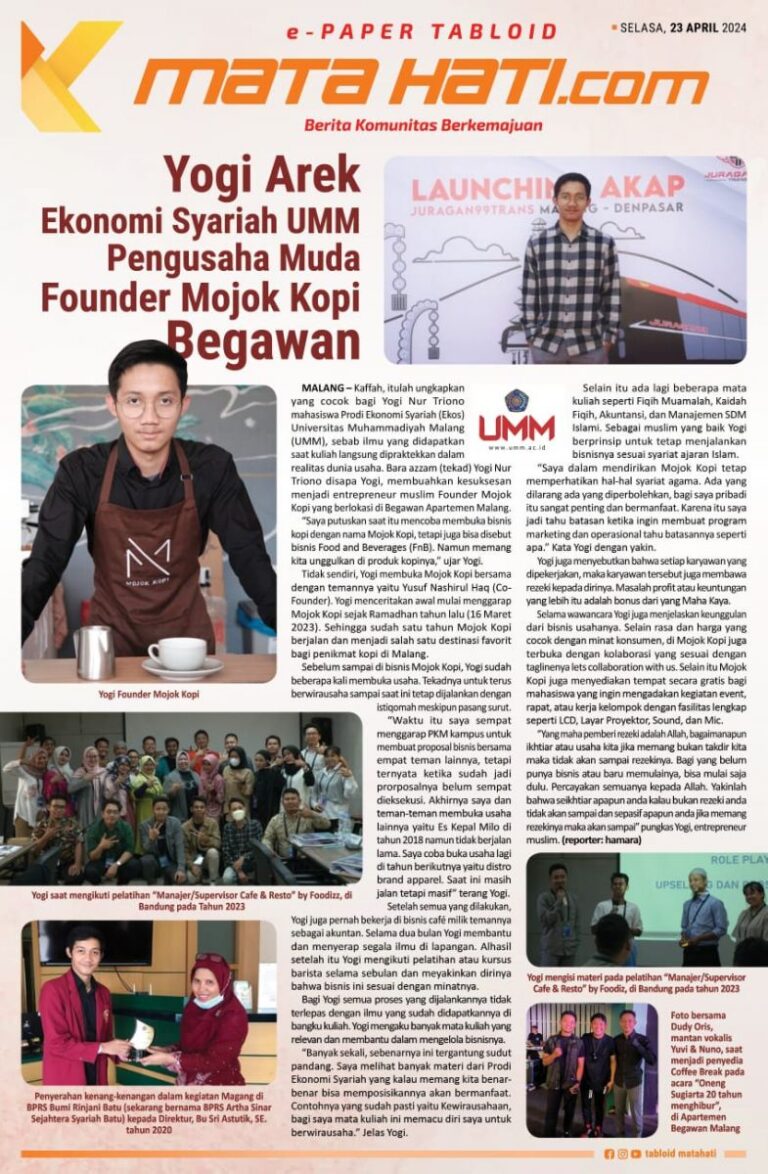 Menjadi Pengusaha Muda Founder Mojok Kopi di Begawan, Yogi Mahasiswa Ekonomi Syariah UMM