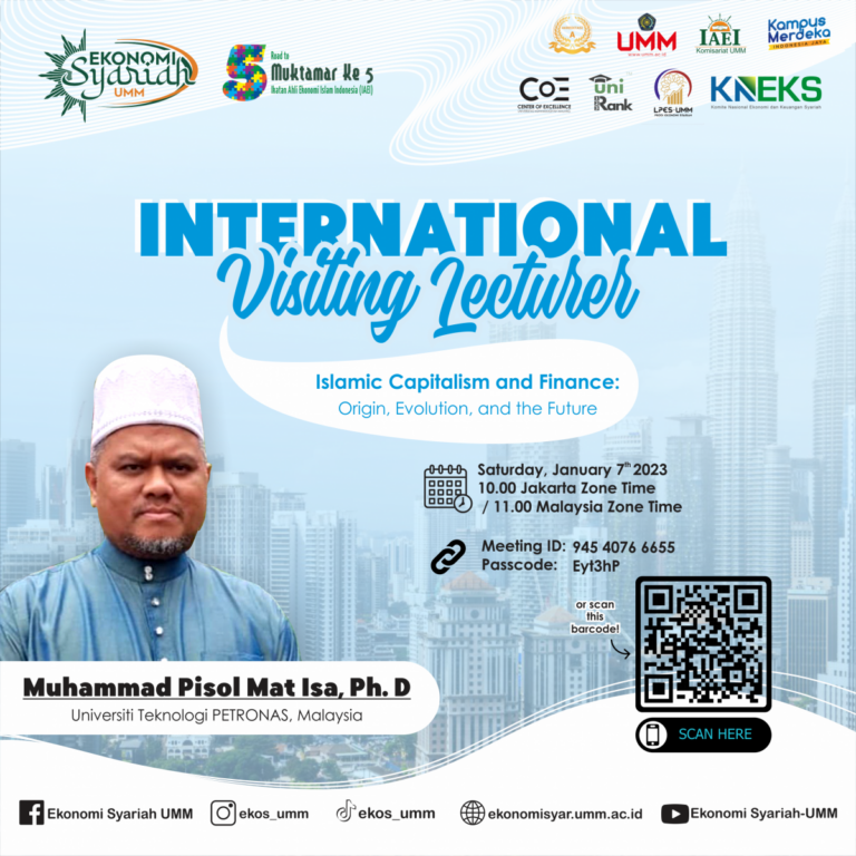 International Visiting Lecturer “Islamic Capitalism and Finance: Origin, Evolution, and the Future”