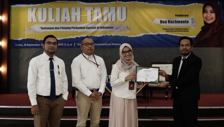 Kuliah Tamu Praktisi Prodi Ekonomi Syariah FAI-UMM: “Peluang dan Tantangan Perbankan Syariah di Indonesia” dengan Dea Rachmania