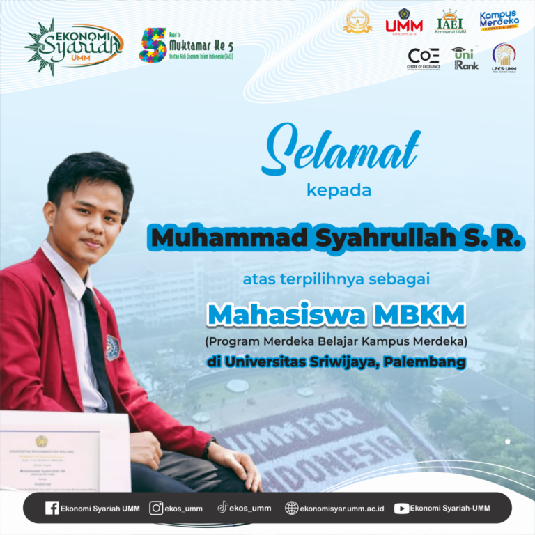 Mahasiswa Program Studi Ekonomi Syariah UMM Berhasil Lulus Seleksi Program Pertukaran Mahasiswa di Universitas Sriwijaya