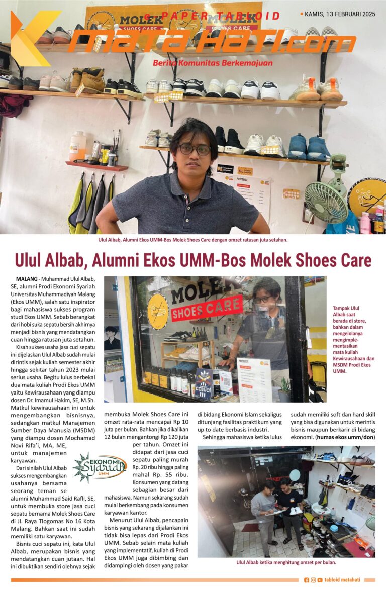 Alumni Ekos UMM Ulul Albab Berhasil Mengembangkan Usahanya Bos Molek Shoes Care