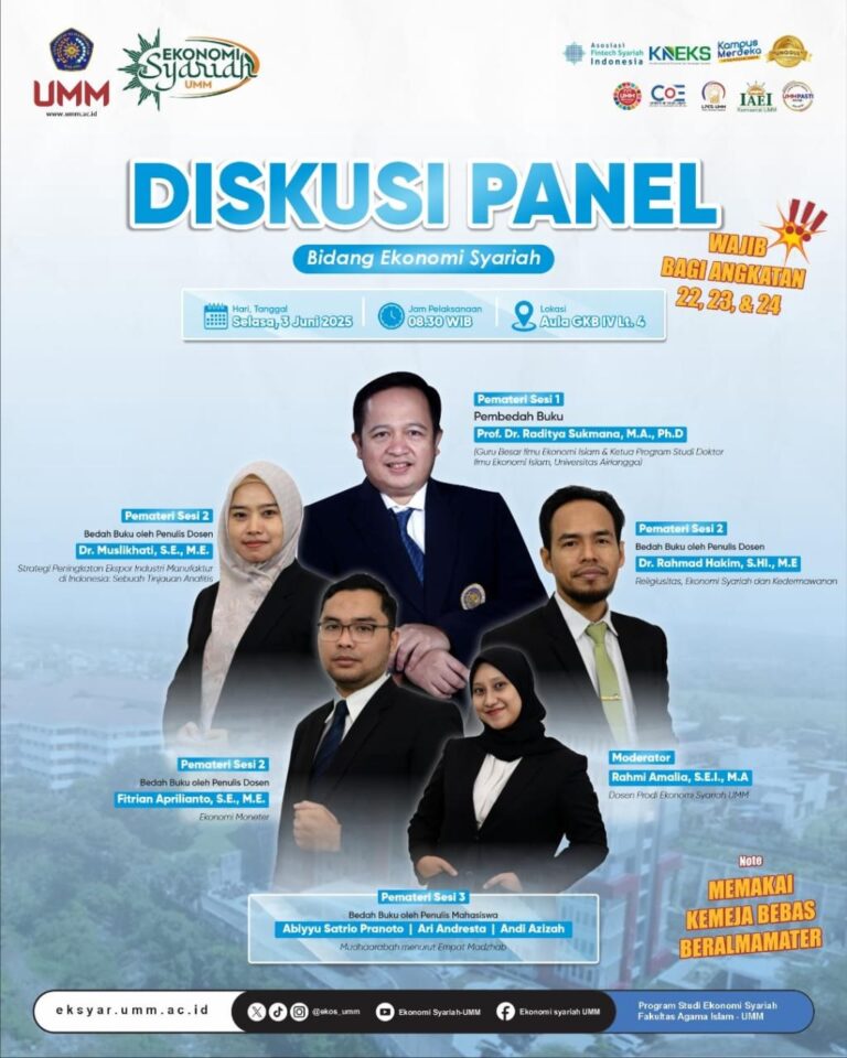 Diskusi Panel Ekonomi Syariah UMM Kupas Pemikiran Ekonomi Terkini Lewat Bedah Buku Mahasiswa dan Dosen