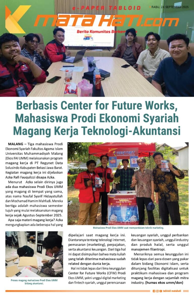 Mahasiswa Ekonomi Syariah UMM Jalani Magang Teknologi & Akuntansi di Regynet Data Solusindo
