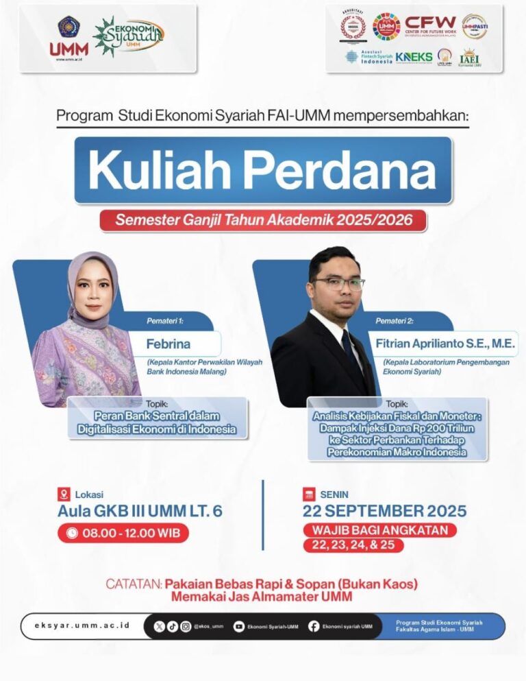 Kuliah Perdana UMM 2025 Kupas Sinergi Kebijakan Moneter, Fiskal, dan Digitalisasi Ekonomi